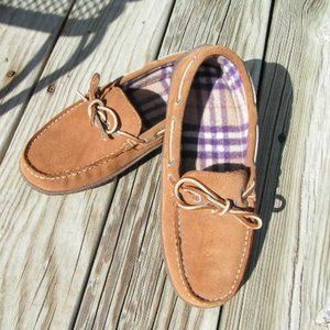 LL Bean Mountain Leather Slippers; size 8 medium; brown color